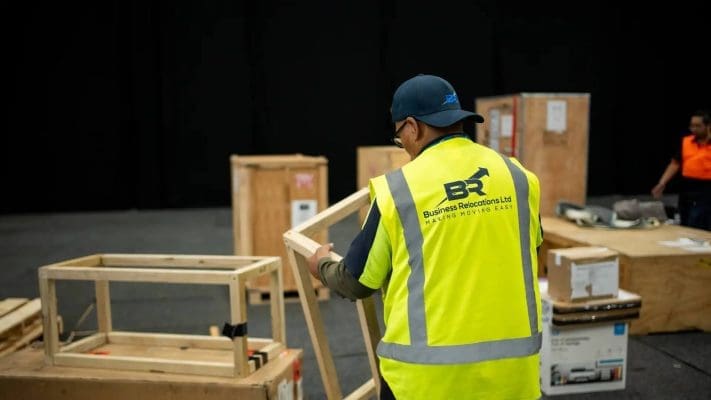 A Business Relocations worker handling office move management